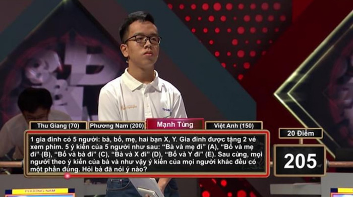 Câu hỏi hóc búa này khiến nam sinh Mạnh Tùng phải 'bó tay'