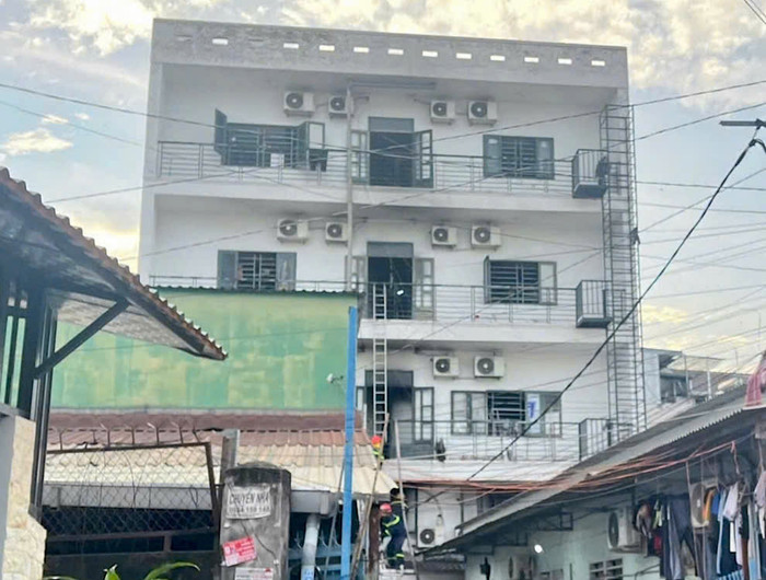 Khu nhà trọ nơi xảy ra đám cháy