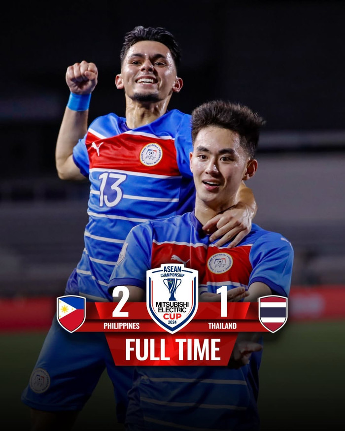Cú sốc lớn nhất của AFF Cup 2024 đã xảy ra khi Philippines hạ Thái Lan với tỷ số 2-1. 