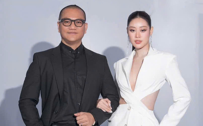 Hoa hậu Khánh Vân diện áo xẻ sâu, khoe vẻ gợi cảm khi sánh đôi cùng ông xã Ảnh 2