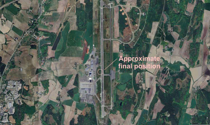 Vị trí chiếc Boeing 737 lao ra khỏi đường băng