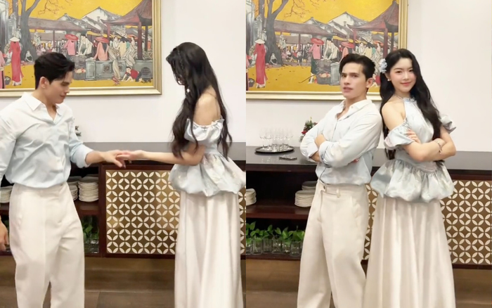 Con gái lớn nhà Quyền Linh thoải mái nhảy múa, vui vẻ tương tác với ca sĩ Quốc Thiên. Ảnh: Chụp màn hình