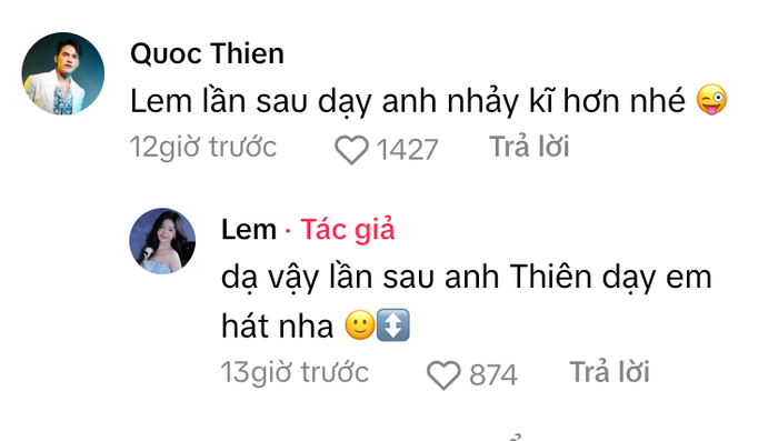 Màn tương tác giữa con gái Quyền Linh và Quốc Thiên gây chú ý. Ảnh: Chụp màn hình