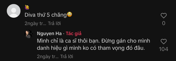 Nguyên Hà từ chối nhận danh xưng diva.