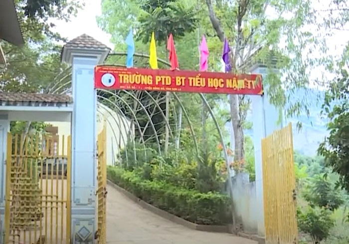 Trường Phổ thông dân tộc bán trú tiểu học Nậm Ty, huyện Sông Mã, tỉnh Sơn La. Ảnh: Chuyển động 24h.