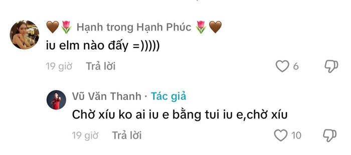 Màn tương tác đầy ngọt ngào giữa Vũ Văn Thanh và Trần Bích Hạnh. 