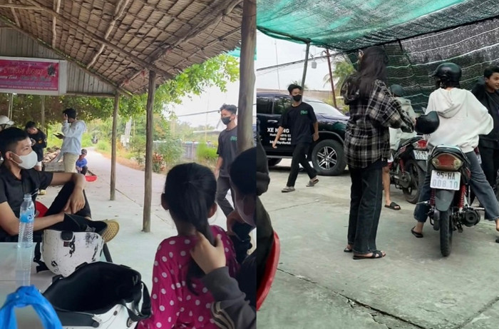 Rất đông người hâm mộ kéo đến vây kín nhà của Lê Tuấn Khang.