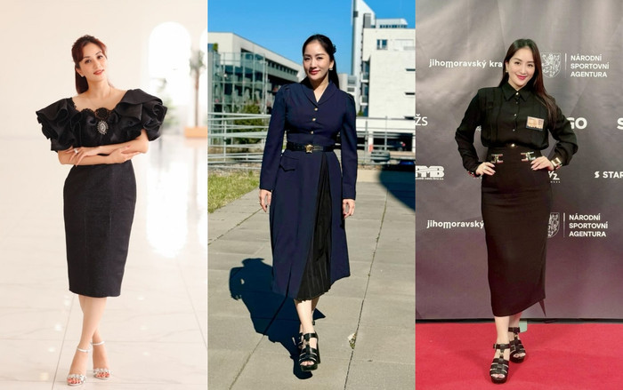 Gu thời trang của Khánh Thi thay đổi rõ rệt sau khi sinh bé thứ 3, kín đáo và nhẹ nhàng luôn là ưu tiên hàng đầu. 