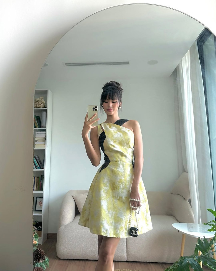 Á hậu Hương Ly còn không ngần ngại sắm mẫu túi ốp cho chiếc tai nghe không dây. Thiết kế này cũng có mức giá sương sương 2.675 USD (khoảng 68 triệu đồng). (Ảnh: FBNV)