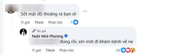 Nhã Phương phản hồi khi được dân mạng góp ý. (Ảnh chụp màn hình)