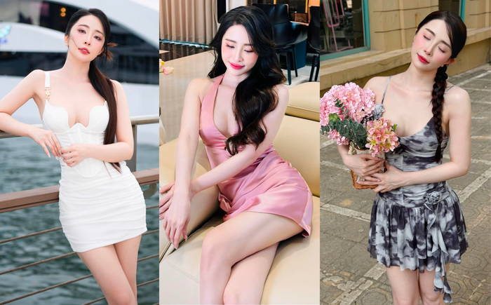 Quỳnh Nga 'trưng dụng' những mẫu váy ôm sát, có đường cắt khoét tôn vóc dáng nóng bỏng.