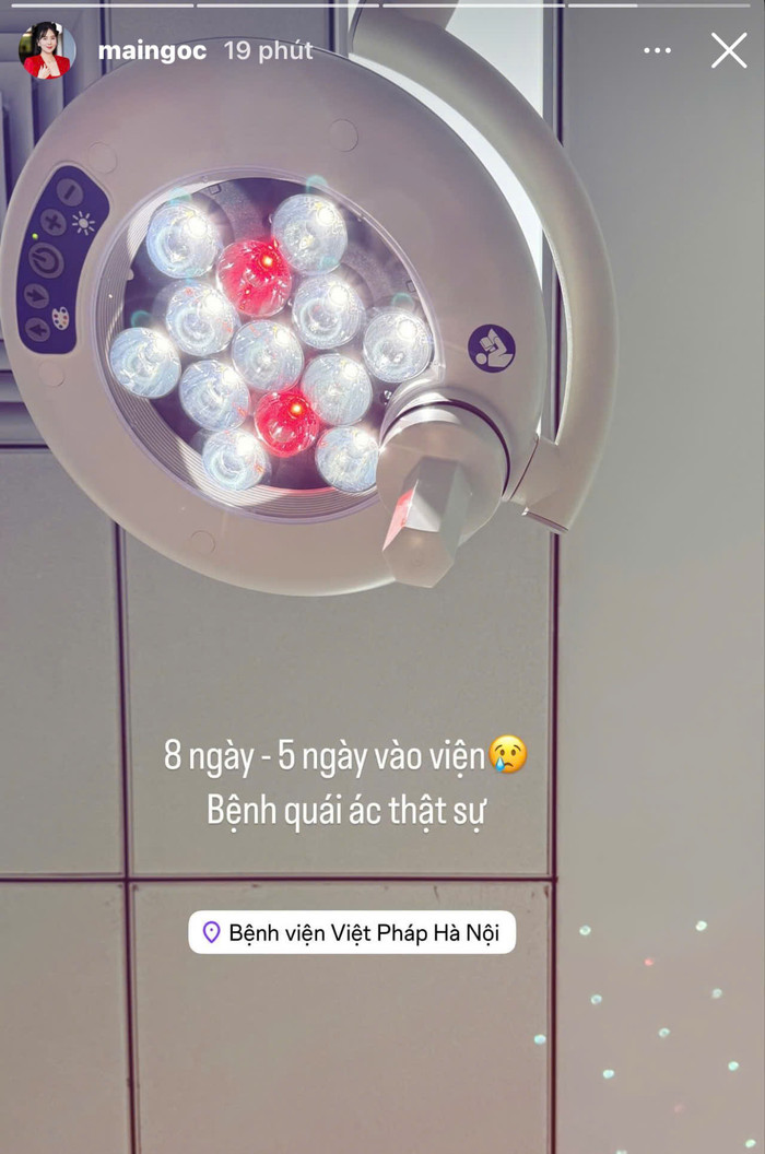 Mai Ngọc gặp vấn đề sức khoẻ. Ảnh: Instagram