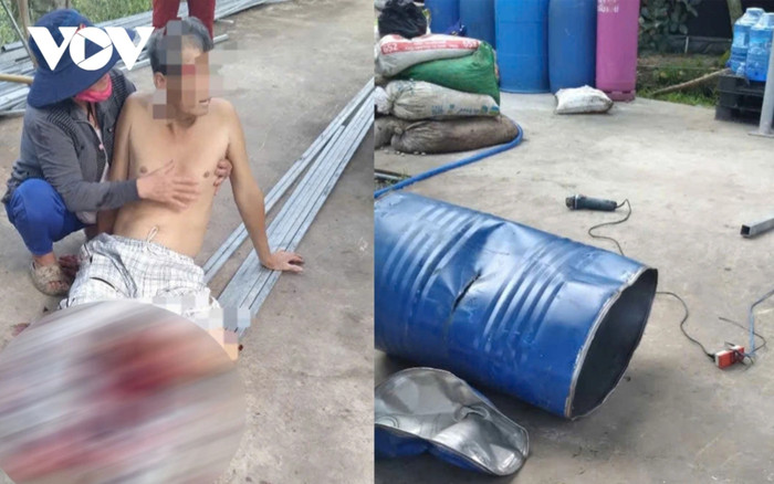 Cắt thùng phuy bị nổ, một người suýt mất mạng ở tỉnh Tiền Giang Ảnh 2