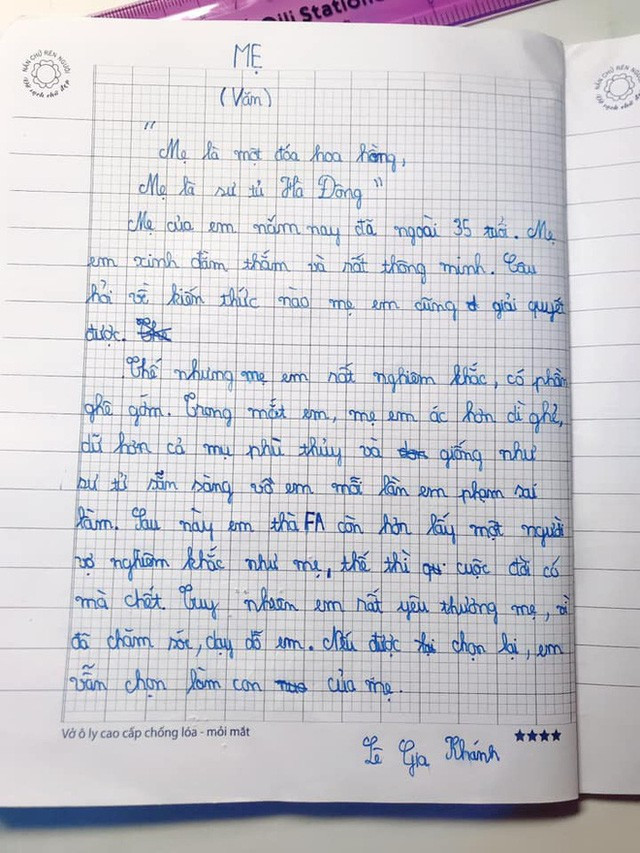Bài văn tả mẹ của cậu bé lớp 4 khiến dân mạng cười ngất