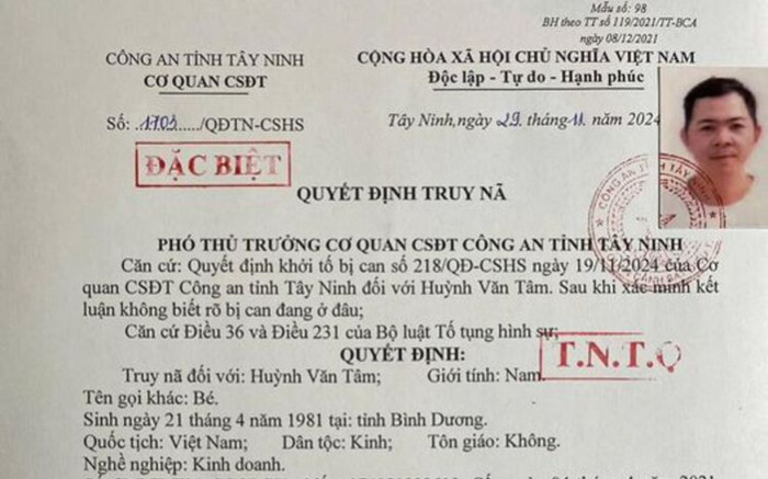 Truy nã đặc biệt Huỳnh Văn Tâm Ảnh 2