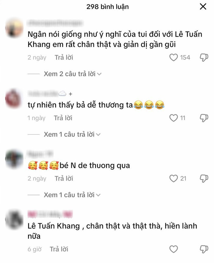Nhiều cư dân mạng đồng tình trước nhận xét của Ngân 98 về Lê Tuấn Khang. 