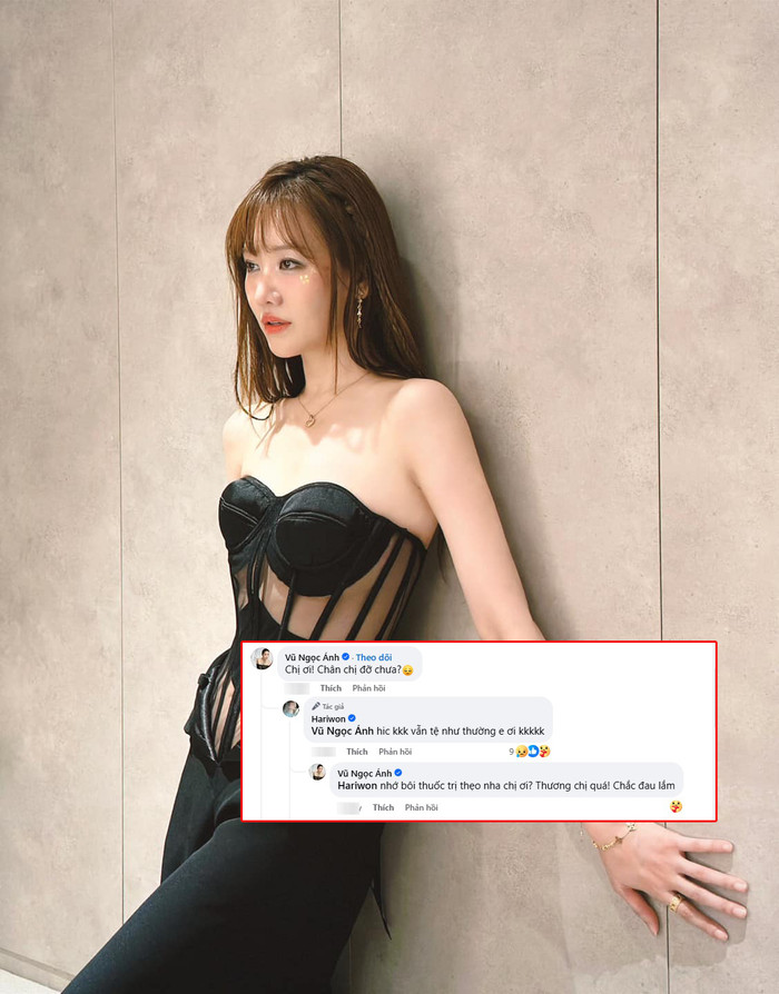 Hari Won cho biết vết thương 'vẫn tệ như thường'. (Ảnh FBNV)