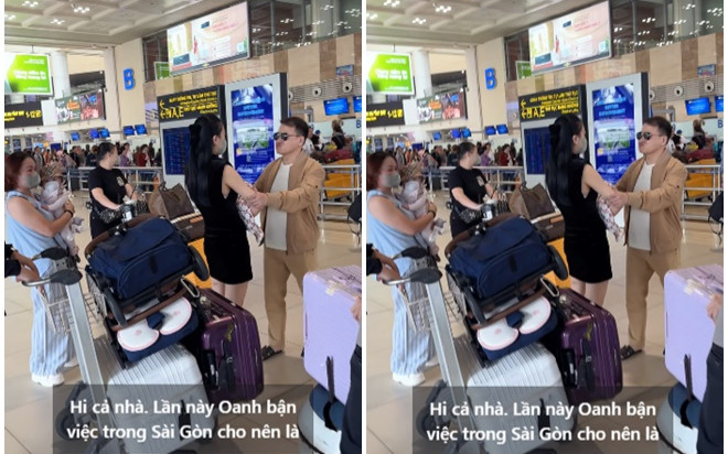Rộ khoảnh khắc 'tình bể bình' của Phương Oanh và Shark Bình ở sân bay Ảnh 2