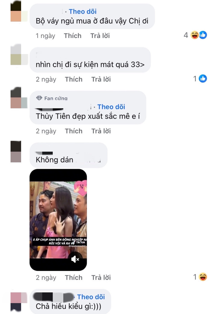 Thuỷ Tiên lựa chọn im lặng về những ý kiến tiêu cực về chiếc váy màu hồng khi cư dân mạng tràn vào fanpage của cô để 'tấn công'. Ảnh: Chụp màn hình