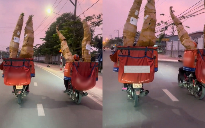 Những pha giao hàng khó đỡ của shipper được 'camera đường phố' ghi lại Ảnh 2