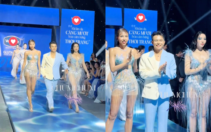 Showbiz 24h: Hình ảnh Minh Triệu - Kỳ Duyên catwalk đôi vào tối ngày 5/12. Ảnh: Chụp màn hình từ TikTok Chumchum