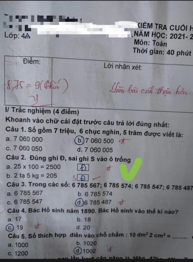 Bài toán '200 + 5 = 205' bị cô chấm sai, phụ huynh đăng đàn lên MXH lại bị chỉ trích Ảnh 1