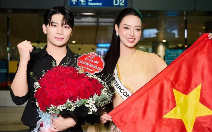 Minuk thể hiện tình cảm với Bùi Khánh Linh tại chung kết Miss Intercontinental Ảnh 2