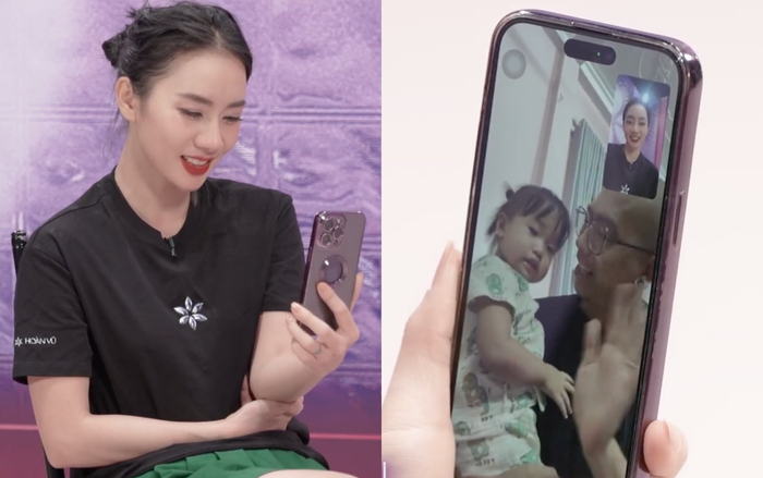 Phạm Lịch rưng rưng nước mắt khi gọi điện thoại nói chuyện với chồng và con gái.