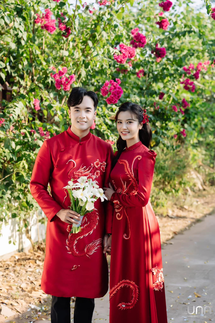 Anh Đào - Anh Tuấn lên xe hoa. Ảnh: FBNV