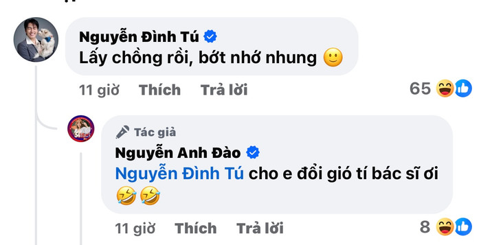 Tương tác của cặp đôi khiến dân tình thích thú. Ảnh: Chụp màn hình
