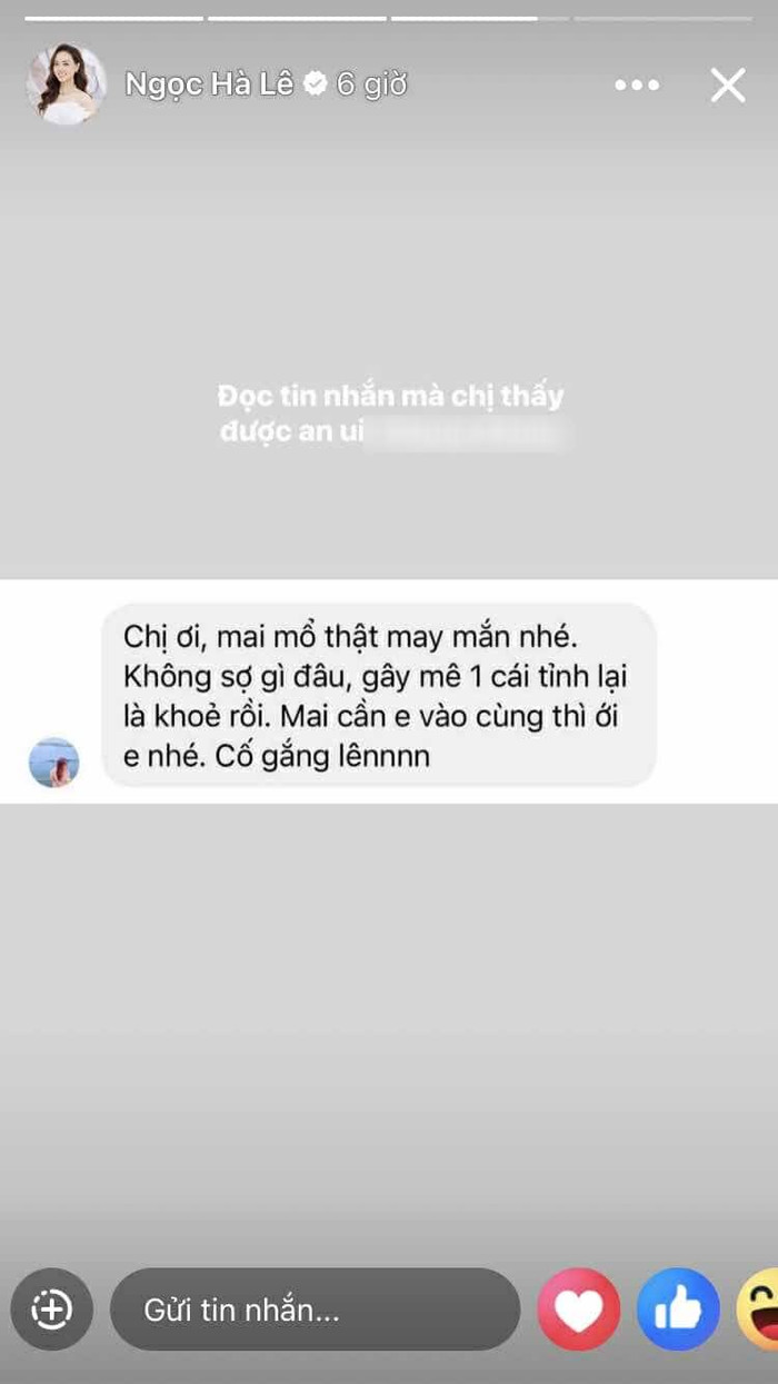 Vợ Công Lý nhập viện, được người quen hỏi thăm. (Ảnh FBNV)