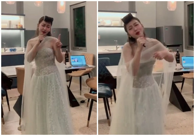 Khả Ngân hát ca khúc 'Có không giữ mất đừng tìm' như muốn nhắn nhủ đến 'ai đó'. (Ảnh chụp màn hình Tiktok Free_your_,mind93)