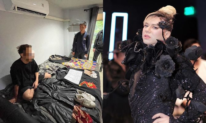 Fight Thanandon (trái) và người quản lý (phải) bị trộm đồ.