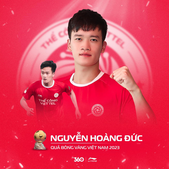 Hoàng Đức giành QBV 2023. Ảnh: Viettel FC