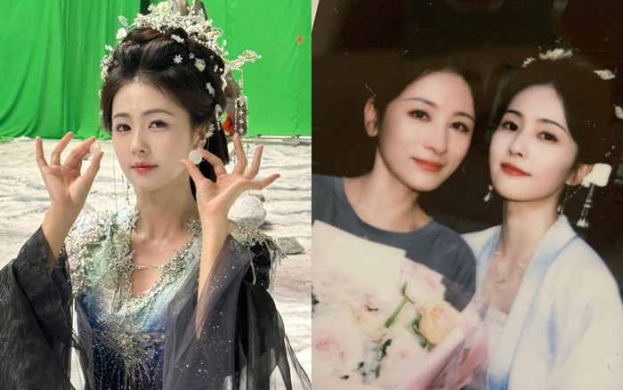 Bạch Lộc đọ sắc cùng diễn viên đóng thế trong Bạch Nguyệt Phạn Tinh Ảnh 2