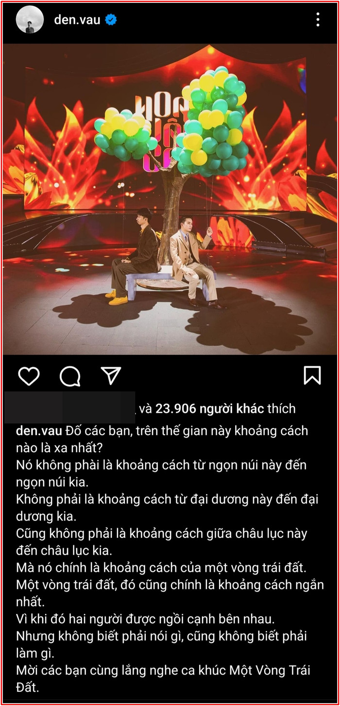 Dù là người 'hướng nội', nhưng Đen Vâu lại vô cùng mặn mà trong các bài đăng trên mạng xã hội. 