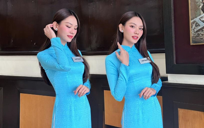 Mai Phương lần đầu diện áo dài truyền thống tại Miss World 2023 Ảnh 2