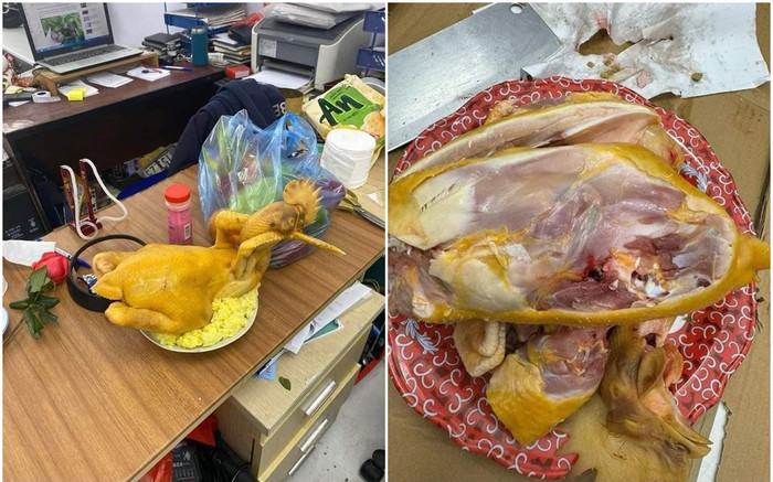 Mua gà luộc về cúng, cô gái không ngờ rơi vào tình huống dở khóc dở cười Ảnh 2