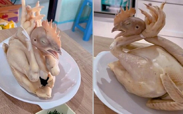 Cô gái luộc gà cúng theo kiểu cánh phượng nhưng ai cũng thấy... lạ lắm Ảnh 2