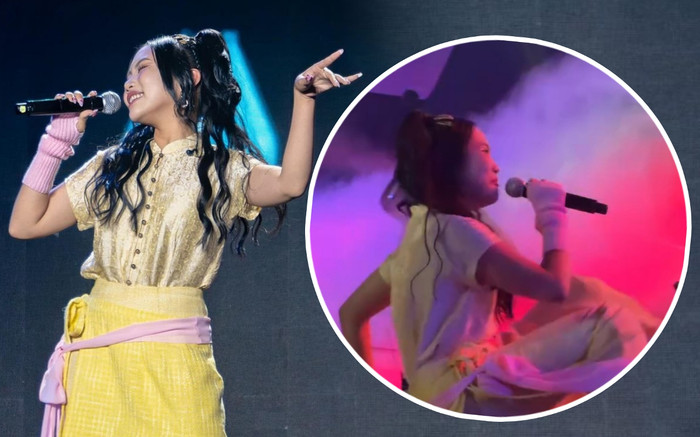 Phương Mỹ Chi té lộn nhào xuống sân khấu trong lúc đang biểu diễn Ảnh 2