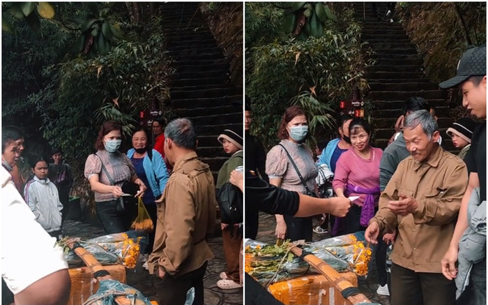 Biết hoàn cảnh của cụ ông 70 tuổi gánh hàng lên Yên Tử, du khách rủ nhau san sẻ Ảnh 2