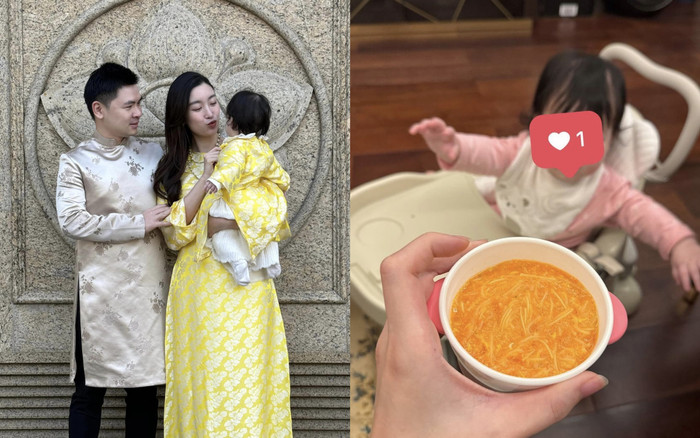 Đỗ Mỹ Linh ra dáng 'mẹ bỉm', chăm con gái cực khéo Ảnh 2