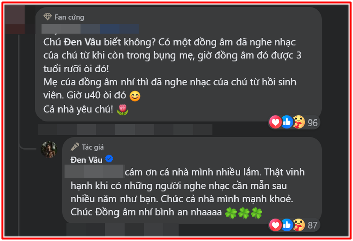 Một fan nhí được nghe nhạc Đen Vâu từ khi còn trong bụng mẹ, nam rapper nói gì? Ảnh 3