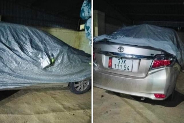 Ô tô của gia đình anh H. được tìm thấy ở trạm y tế xã