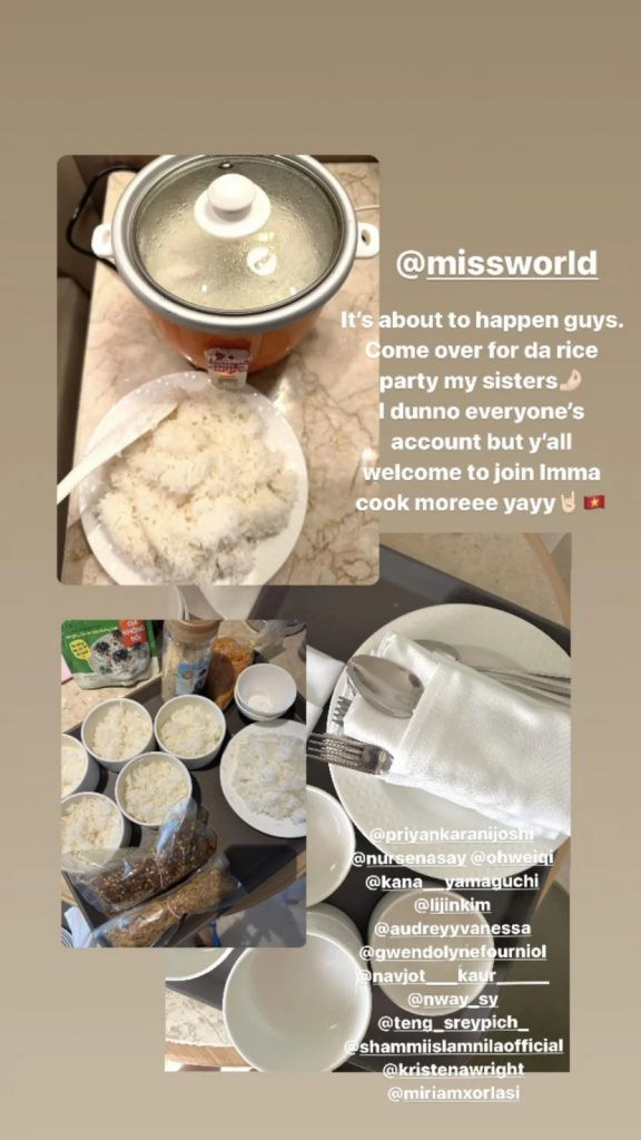 Bữa cơm từng được Mai Phương nấu cho các thí sinh Miss World. 