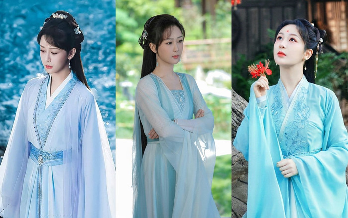 Tạo hình với y phục xanh giúp Dương Tử che được vóc dáng và khuôn mặt không quá thon gọn. 