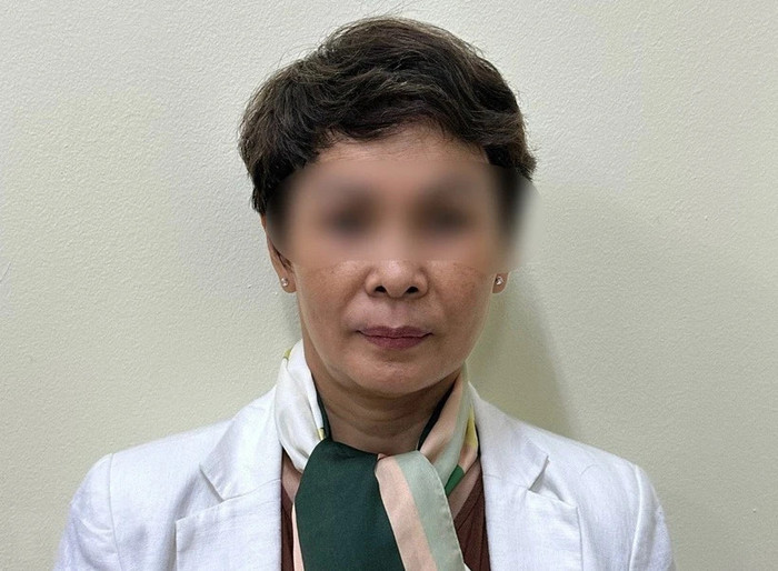 Đối tượng Bùi Thị Lượng tại cơ quan công an. Ảnh: TTXVN
