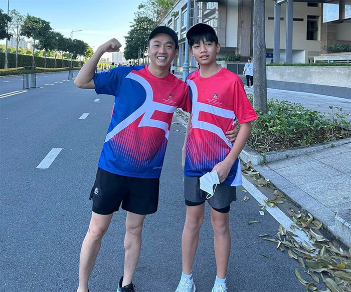 Cường Đô La và con trai Subeo.