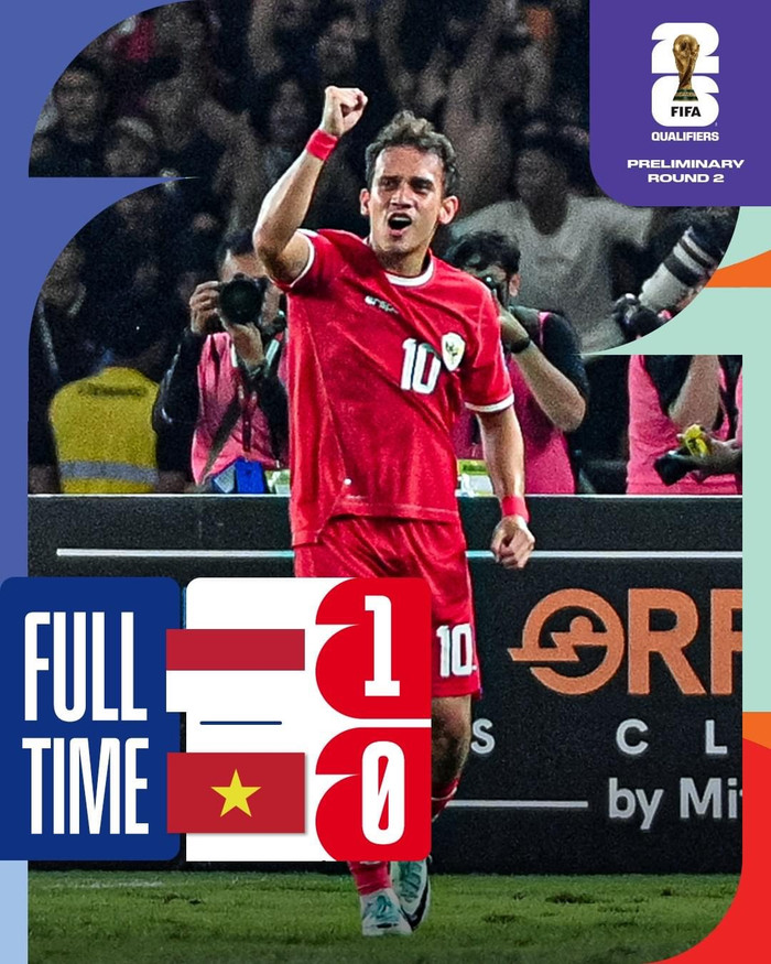 Tuyển Việt Nam thua 0-1 trước Indonesia.