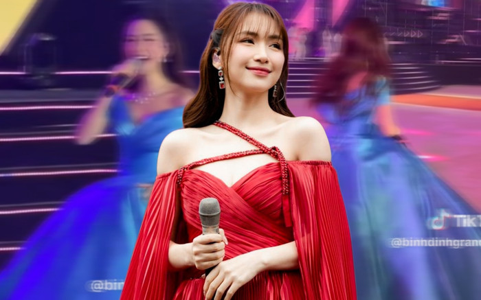 Lên đồ lộng lẫy như công chúa đi hát, Hòa Minzy xách váy chạy quanh sân khấu Ảnh 2